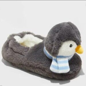 🆕🐧 Wondershop Toddler Penguin Holiday Slippers - Gray XL (11T-12T)